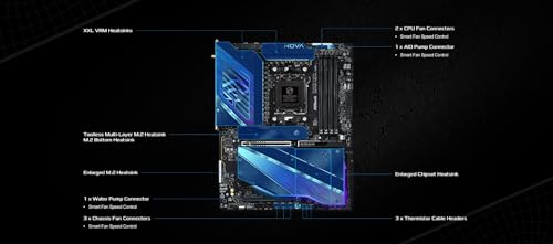 ASRock Phantom Gaming X870E Nova WiFi Socket AM5 AMD Ryzen X870 DDR5 DIMMs 8200 MHz 256 GB ATX Motherboard USB4